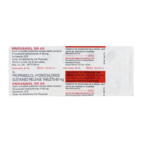 Provanol SR 60mg Tablet 10s