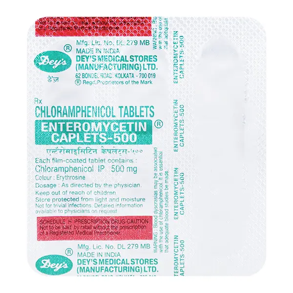 Enteromycetin Caplets 500mg Tablet 6s