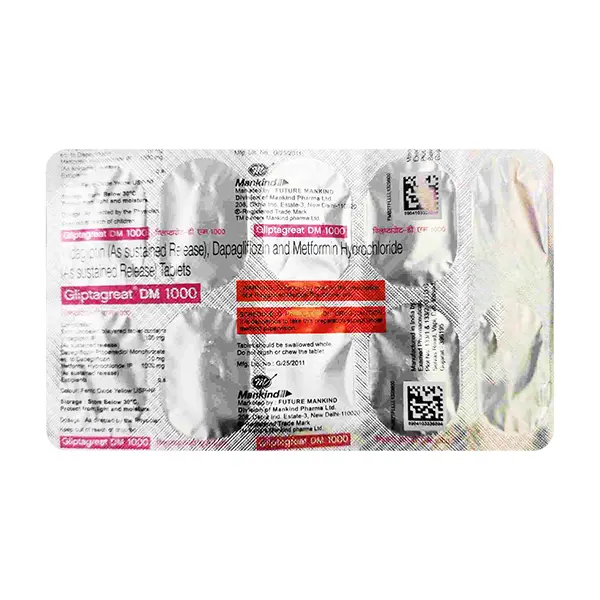 Gliptagreat DM 1000mg Tablet 10s
