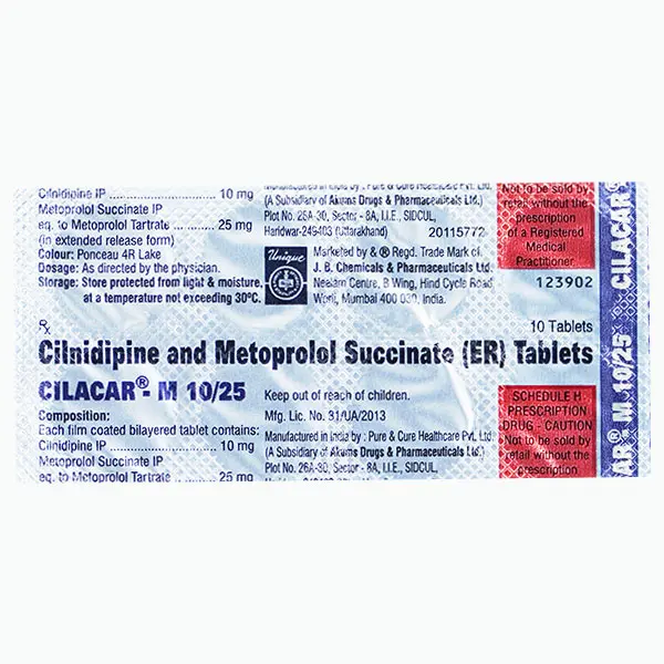 Cilacar M 10/25mg Tablet 10s