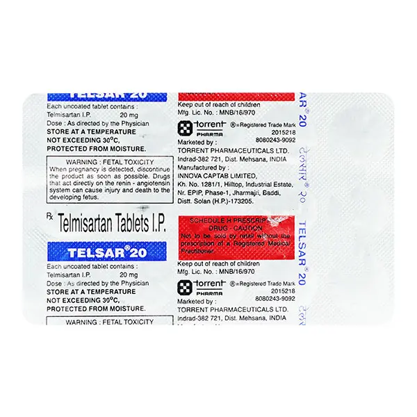 Telsar 20mg Tablet 15s