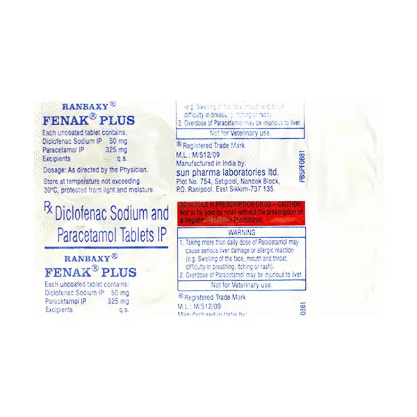 Fenak Plus Tablet Diclofenac 50mg + Paracetamol 325mg