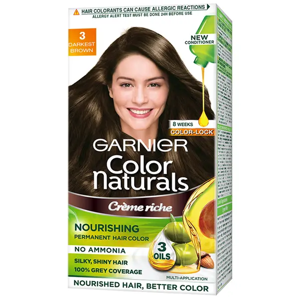 Garnier Color Naturals Hair Color 3 Darkest Brown