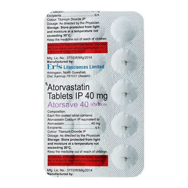 Atorsave 40mg Tablet 15s