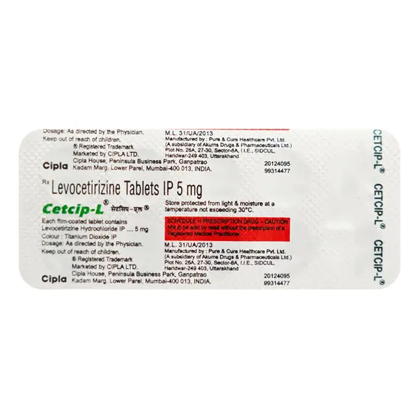 Cetcip L Tablet 5mg