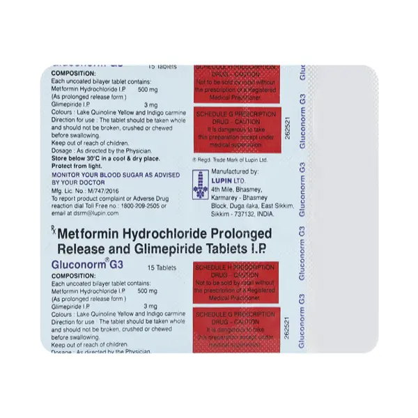 Gluconorm G 3mg Tablet 15s